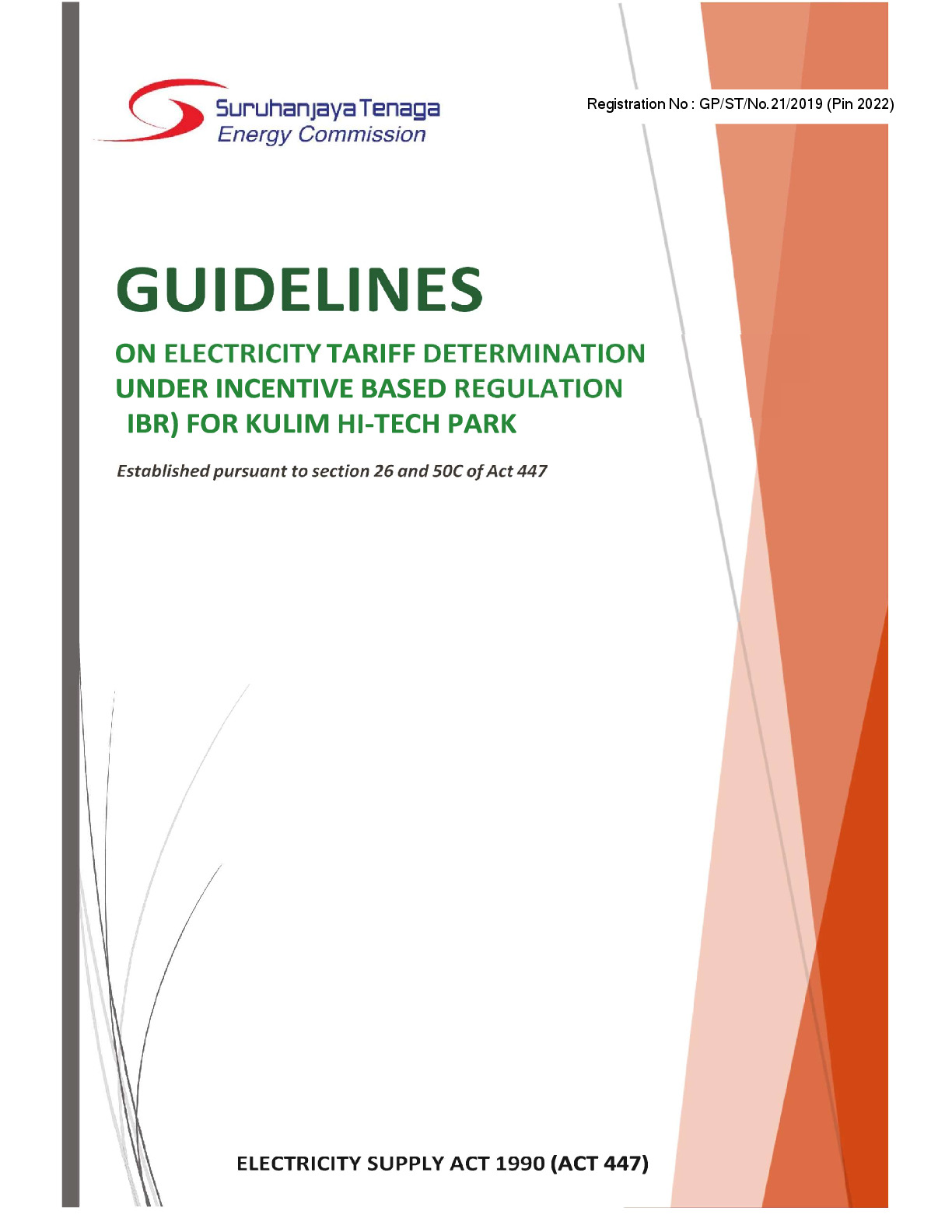 Guidelines on Electricity Tariff Determination Under IBR for Kulim Hi Tech Park