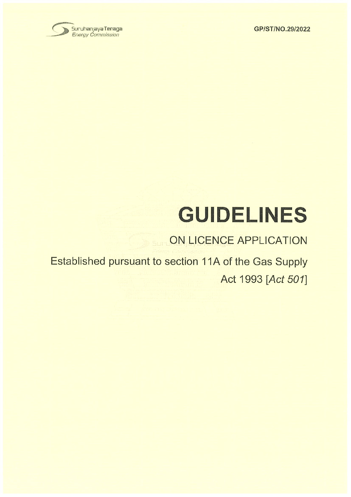 Guidelines on Licence Application