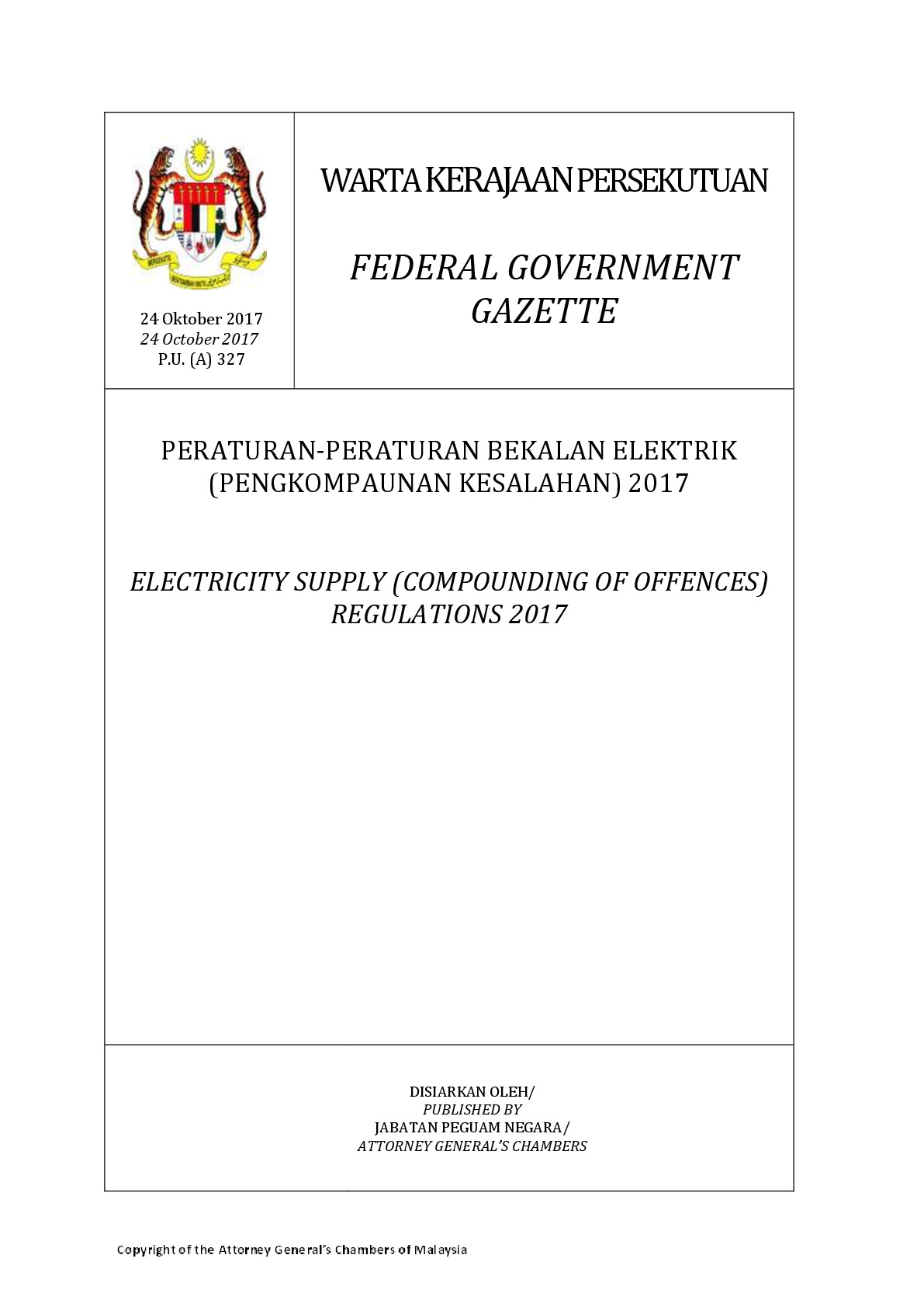 Electricity Supply (Compounding of Offences) Regulations 2017
