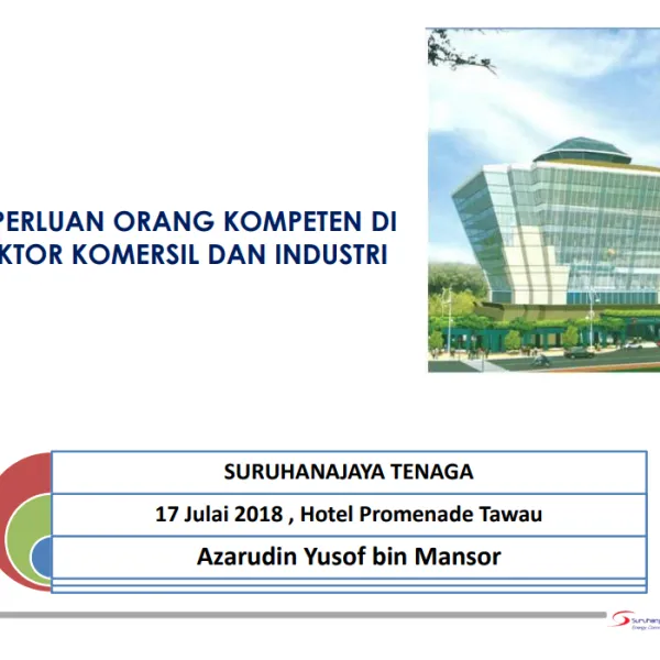 "Keperluan Orang Kompeten Di Sektor Komersil Dan Industri"