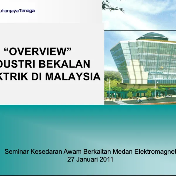 "Overview Industri Bekalan Elektrik Di Malaysia" By Ir. Azhar Bin Omar