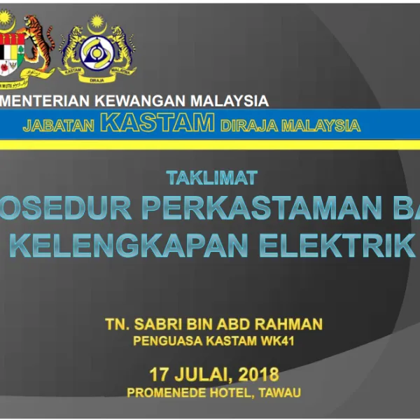 "Prosedur Perkastaman Bagi Kelengkapan Elektrik"