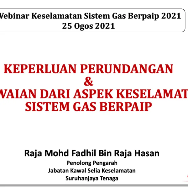 01 Keperluan Perundangan & Piawaian Aspek Keselamatan Sistem Gas Berpaip