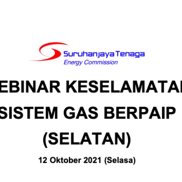 Agenda Webinar Keselamatan Sistem Gas Berpaip