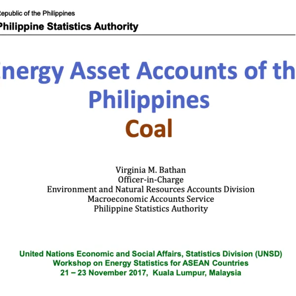 Energy Asset Accounts of the Philippines Coal