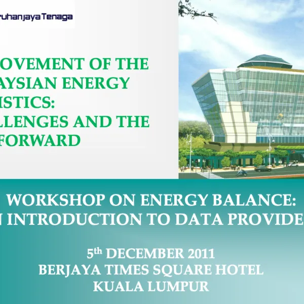 Energy Statistics in Malaysia