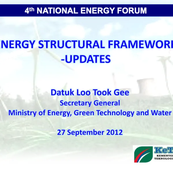Energy Structural Framework: Updates