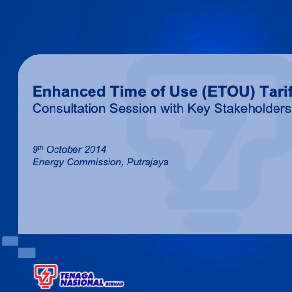 Enhanced Time of Use (ETOU) Tariff Scheme