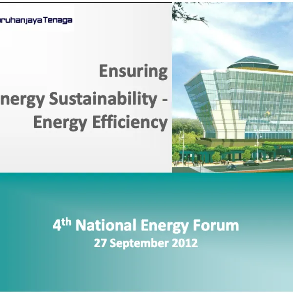 Ensuring Energy Sustainability: Energy Efficiency