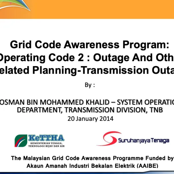 Grid Code Awareness Program: Operating Code 2 : Outage And Other Related Planning-Transmission Outage