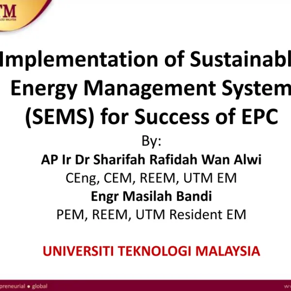 Implementation of Sustainable Energy Management System (SEMS) for Success of EPC