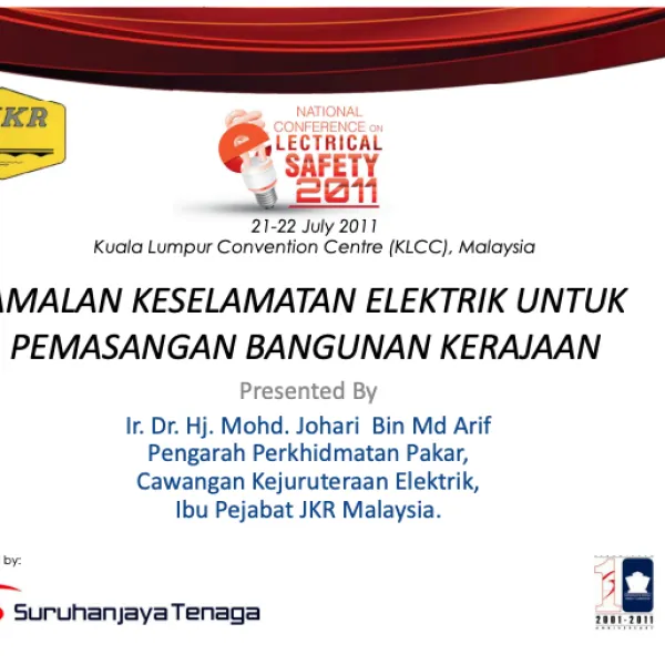 JKR: Amalan Keselamatan Elektrik Untuk Pemasangan Bangunan Kerajaan