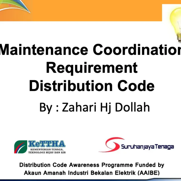Maintenance Coordination Requirement Distribution Code