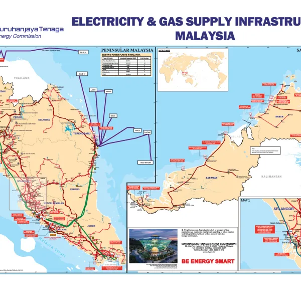 Map: Electricity & Gas Supply Infrastructure Malaysia (2015)