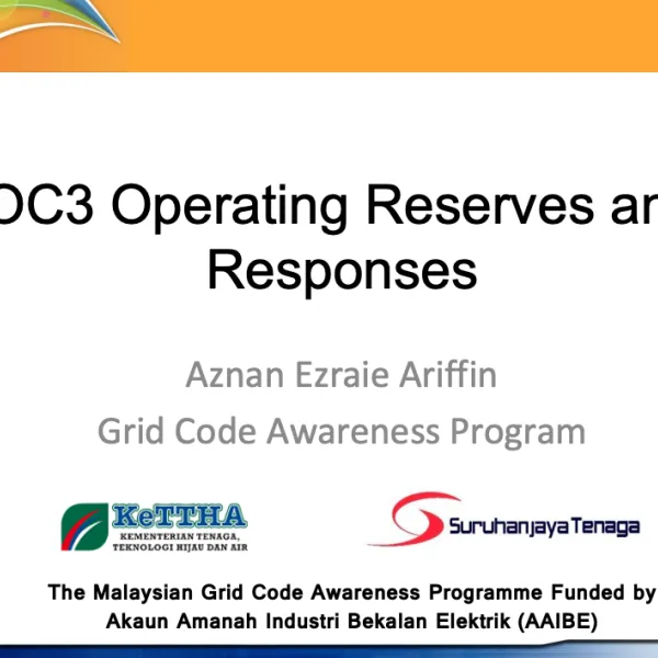 OC3 Operating Reserves and Responses