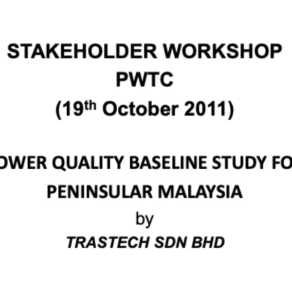 PQ Monitoring: Power Quality Baseline Study For Peninsular Malaysia