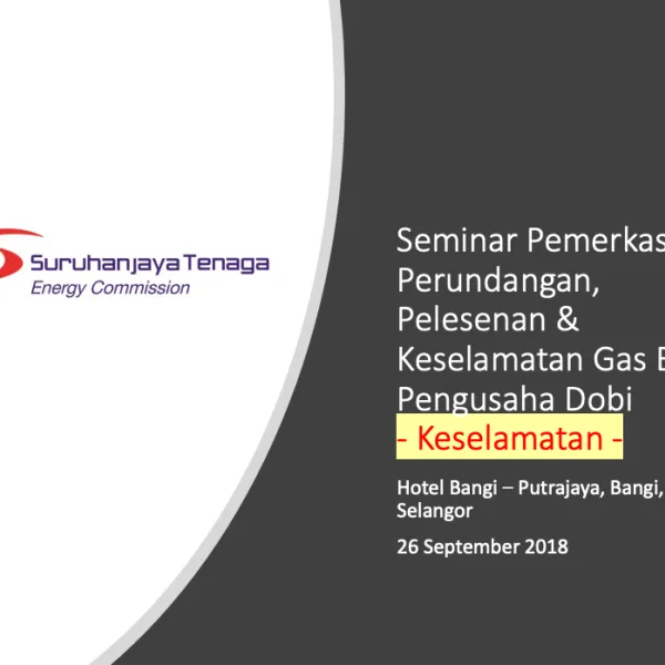 Paper 1: Keperluan Perundangan dan Piawaian dari Aspek Keselamatan