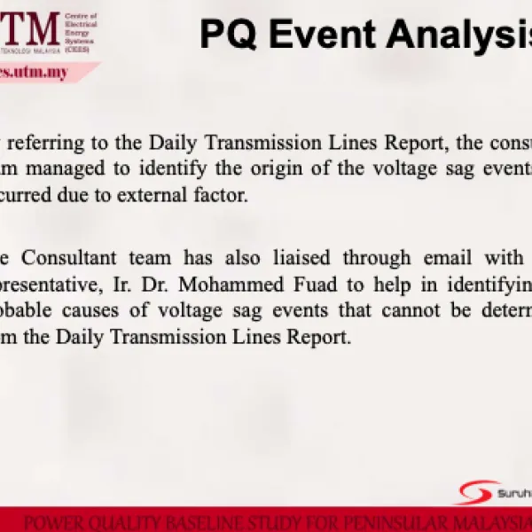Preliminary Result Part 2: Power Quality Baseline Study For Peninsular Malaysia