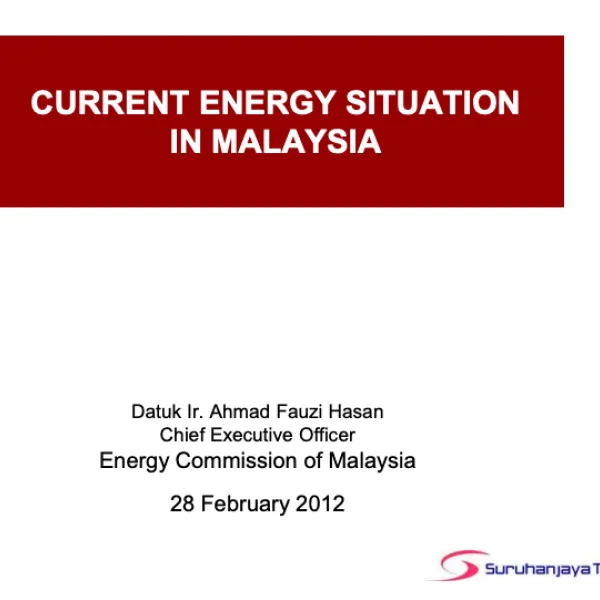 ST: Current Energy Situation In Malaysia