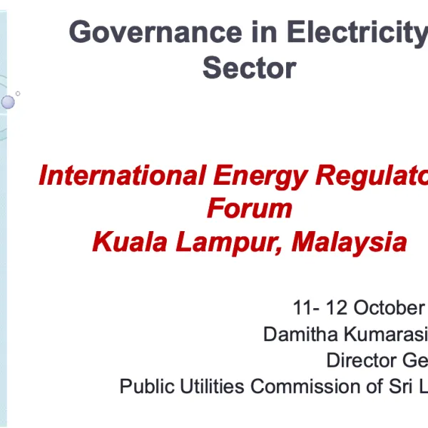 Session 1: Governance in Electricity Sector