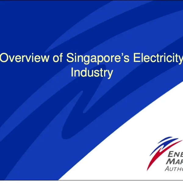 Session 1: Overview of Singapore&rsquo;s Electricity Industry