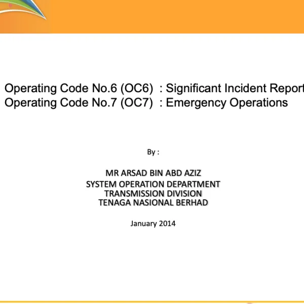 Significant Incident Reporting and Emergency Operations