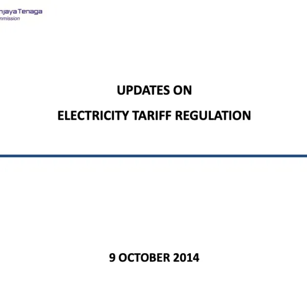 Updates on Electricity Tariff Regulation