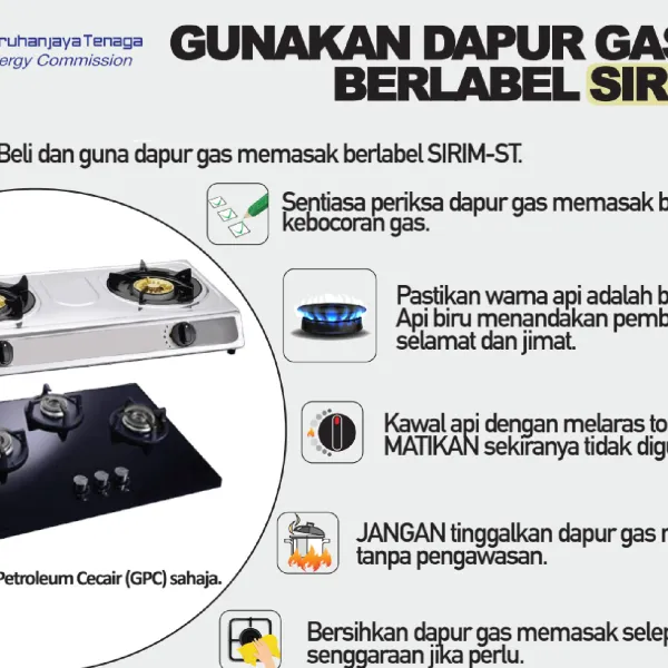 Use Gas Cooker with SIRIM-ST Label